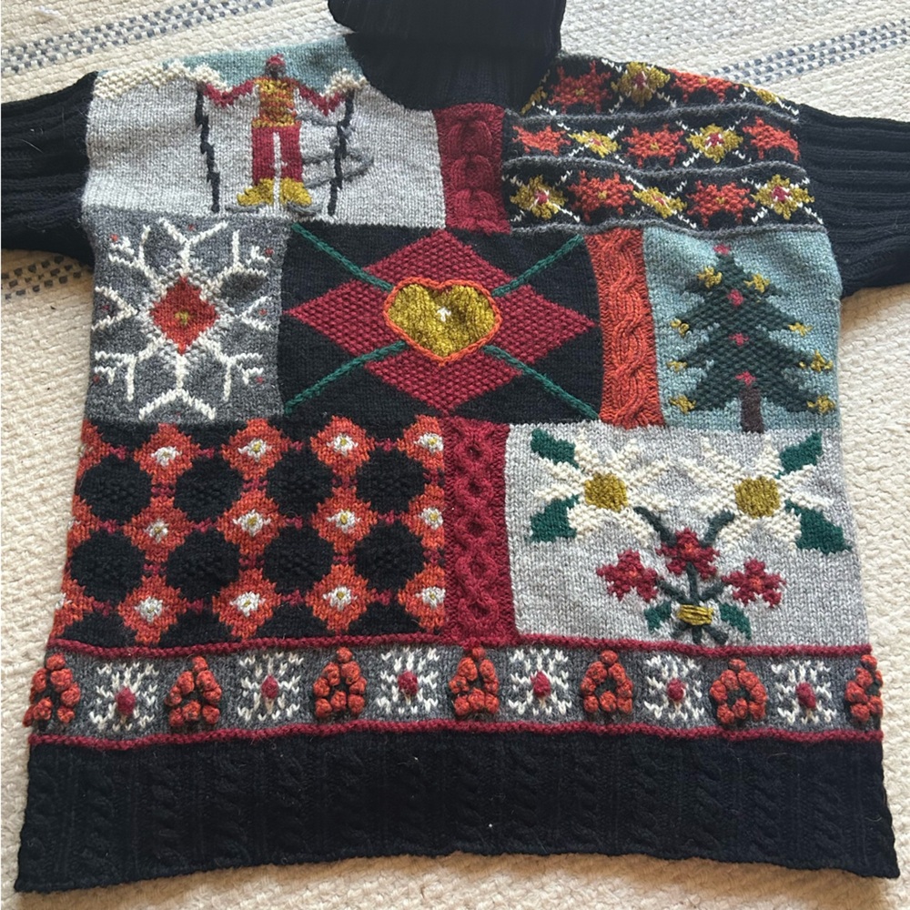 Moda International Wool Patchwork Sweater - image 2